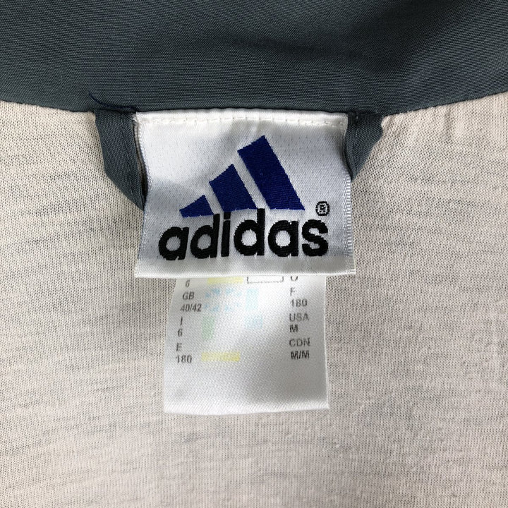 2000'S Adidas Back Logo Windbreaker, Men's Size Medium polyester Khaki type sage green Vintage Second Hand