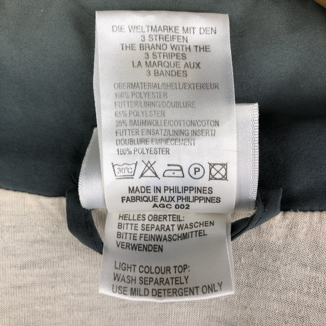 2000'S Adidas Back Logo Windbreaker, Men's Size Medium polyester Khaki type sage green Vintage Second Hand