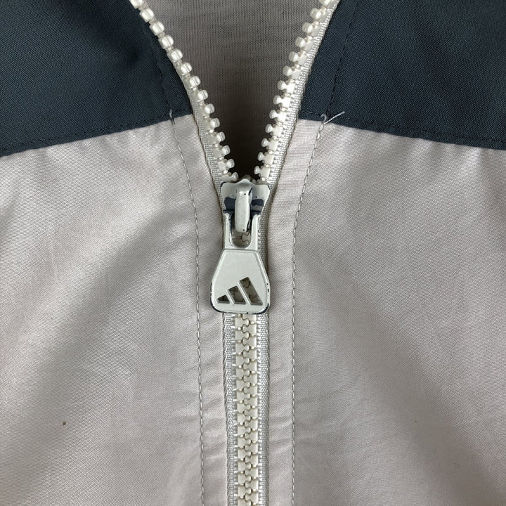 2000'S Adidas Back Logo Windbreaker, Men's Size Medium polyester Khaki type sage green Vintage Second Hand