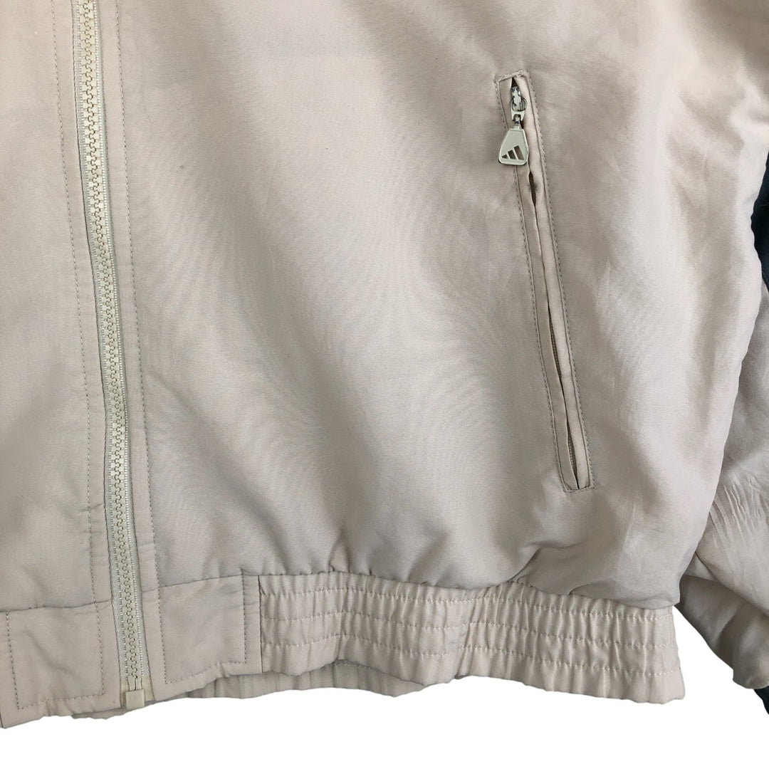 2000'S Adidas Back Logo Windbreaker, Men's Size Medium polyester Khaki type sage green Vintage Second Hand