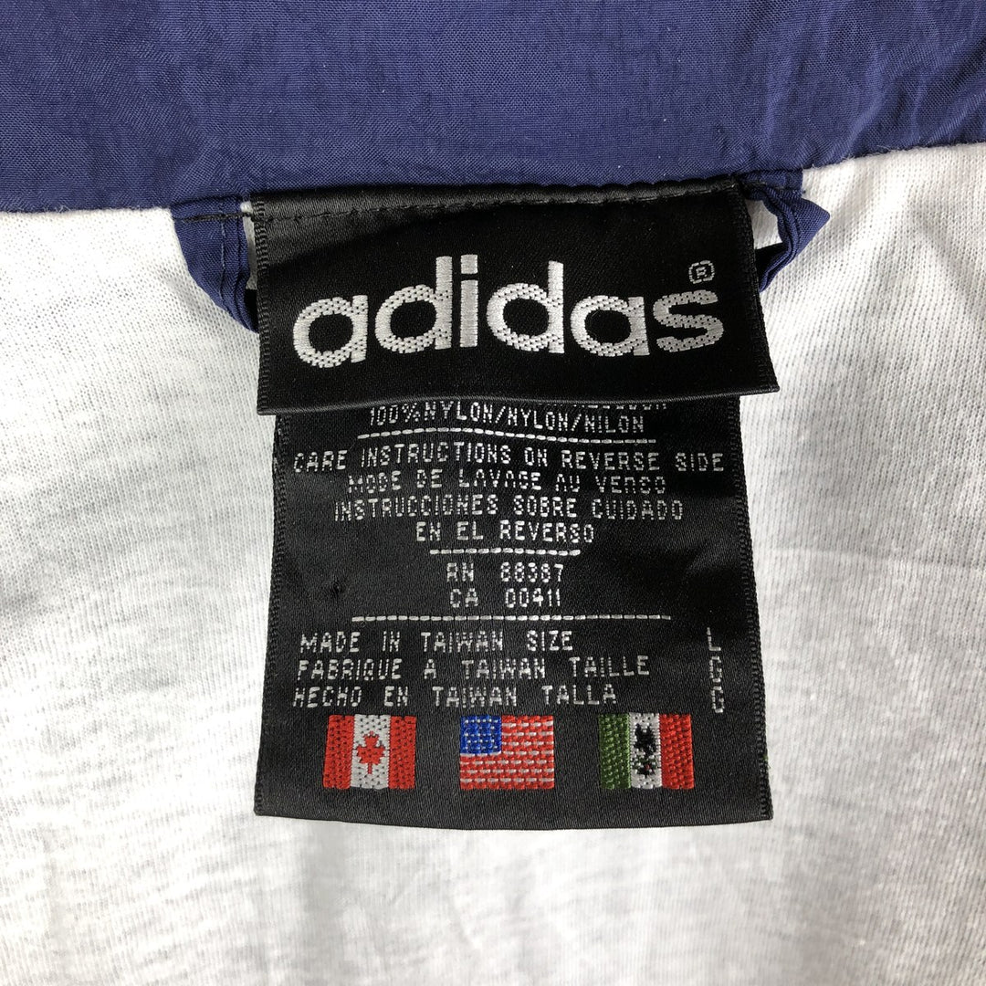 Vintage 80s-90'S Adidas Trefoil Logo Nylon Jacket, Men's Size L Nylon Blue type light blue Vintage Second Hand