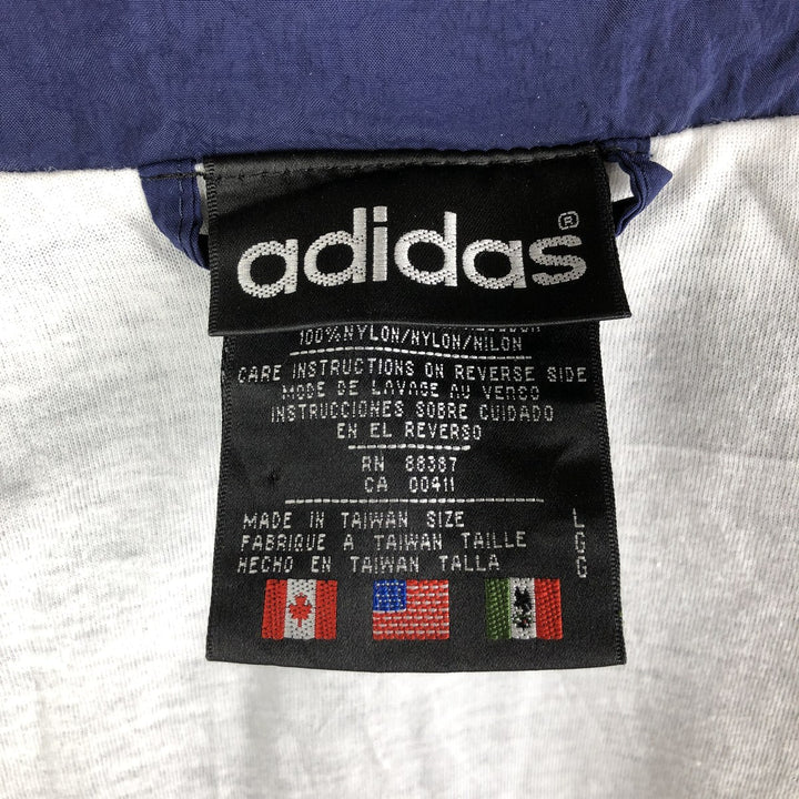 Vintage 80s-90'S Adidas Trefoil Logo Nylon Jacket, Men's Size L Nylon Blue type light blue Vintage Second Hand