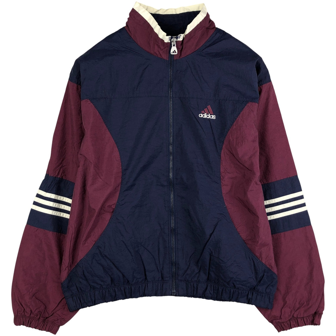Vintage 90s-00'S Adidas nylon jacket with back logo, size L, men's Nylon navy blue type Vintage Second Hand