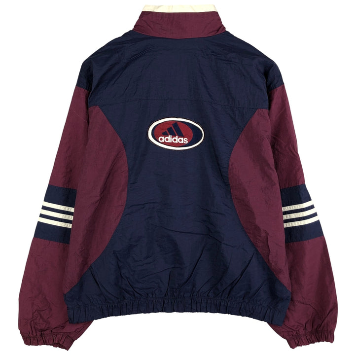 Vintage 90s-00'S Adidas nylon jacket with back logo, size L, men's Nylon navy blue type Vintage Second Hand