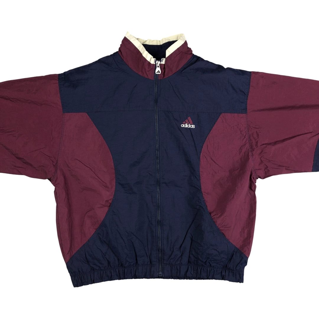 Vintage 90s-00'S Adidas nylon jacket with back logo, size L, men's Nylon navy blue type Vintage Second Hand