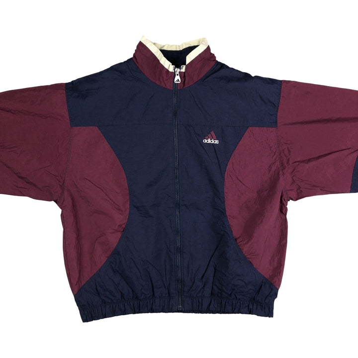 Vintage 90s-00'S Adidas nylon jacket with back logo, size L, men's Nylon navy blue type Vintage Second Hand