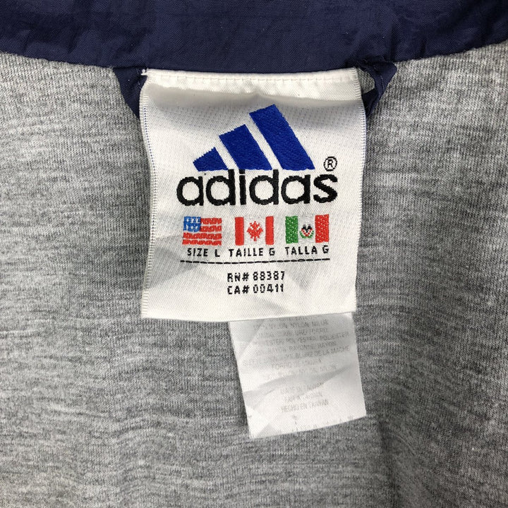 Vintage 90s-00'S Adidas nylon jacket with back logo, size L, men's Nylon navy blue type Vintage Second Hand