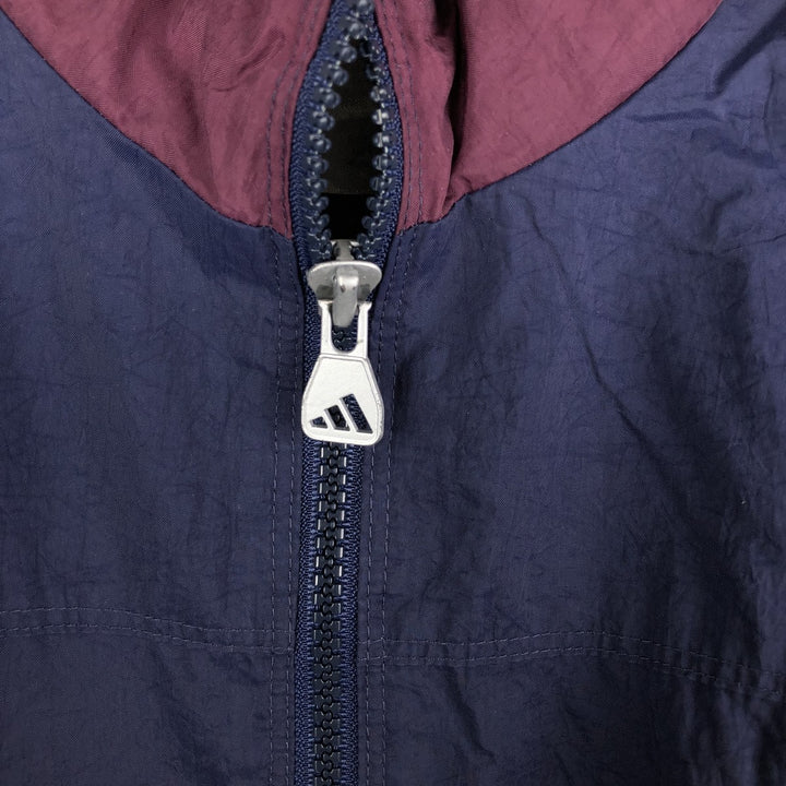 Vintage 90s-00'S Adidas nylon jacket with back logo, size L, men's Nylon navy blue type Vintage Second Hand
