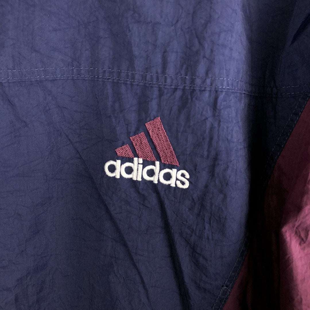Vintage 90s-00'S Adidas nylon jacket with back logo, size L, men's Nylon navy blue type Vintage Second Hand