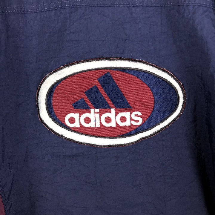 Vintage 90s-00'S Adidas nylon jacket with back logo, size L, men's Nylon navy blue type Vintage Second Hand