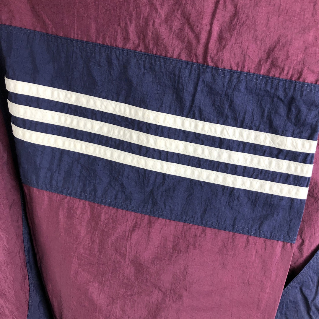 Vintage 90s-00'S Adidas nylon jacket with back logo, size L, men's Nylon navy blue type Vintage Second Hand