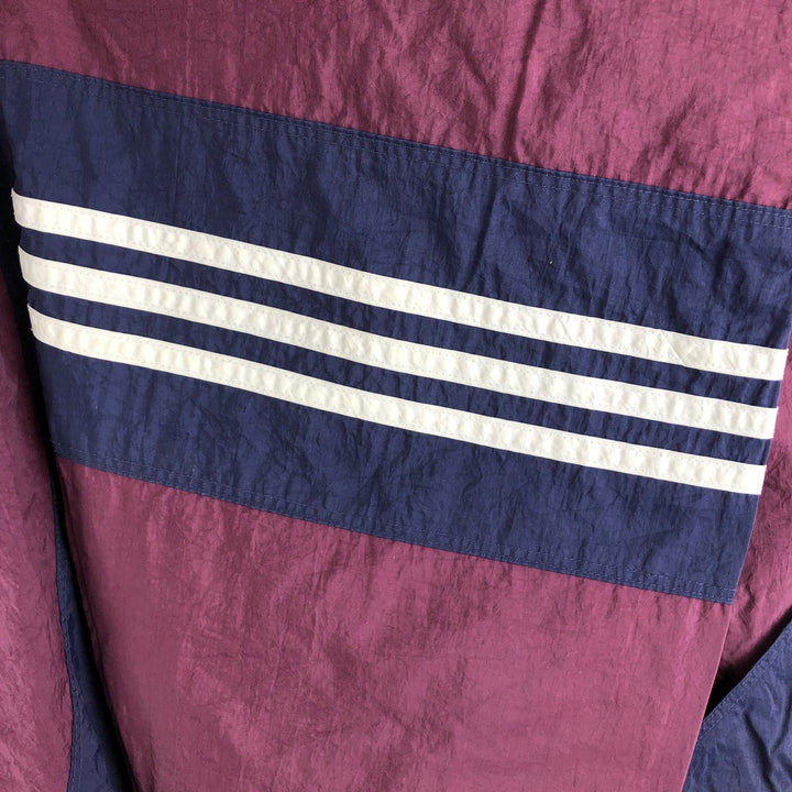 Vintage 90s-00'S Adidas nylon jacket with back logo, size L, men's Nylon navy blue type Vintage Second Hand