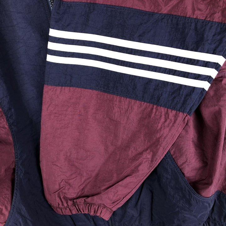 Vintage 90s-00'S Adidas nylon jacket with back logo, size L, men's Nylon navy blue type Vintage Second Hand
