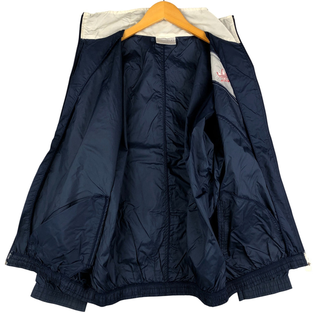 Vintage 70s-80'S Adidas Trefoil Logo Nylon Jacket, Men's Size XL Nylon navy blue type Vintage Second Hand