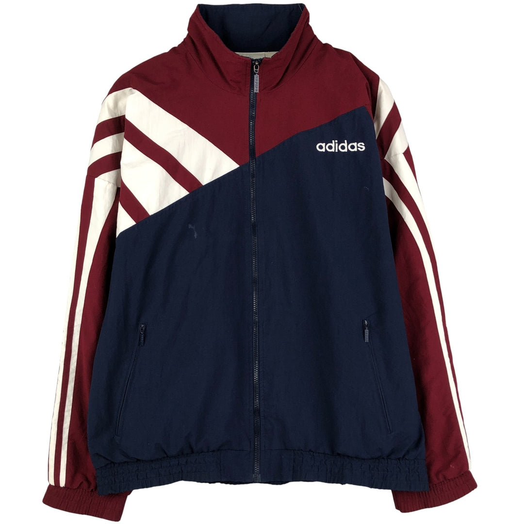 80'S Adidas Windbreaker Men's Size L Vintage polyester wine-red Vintage Second Hand