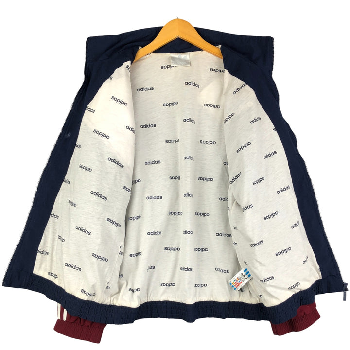 80'S Adidas Windbreaker Men's Size L Vintage polyester wine-red Vintage Second Hand