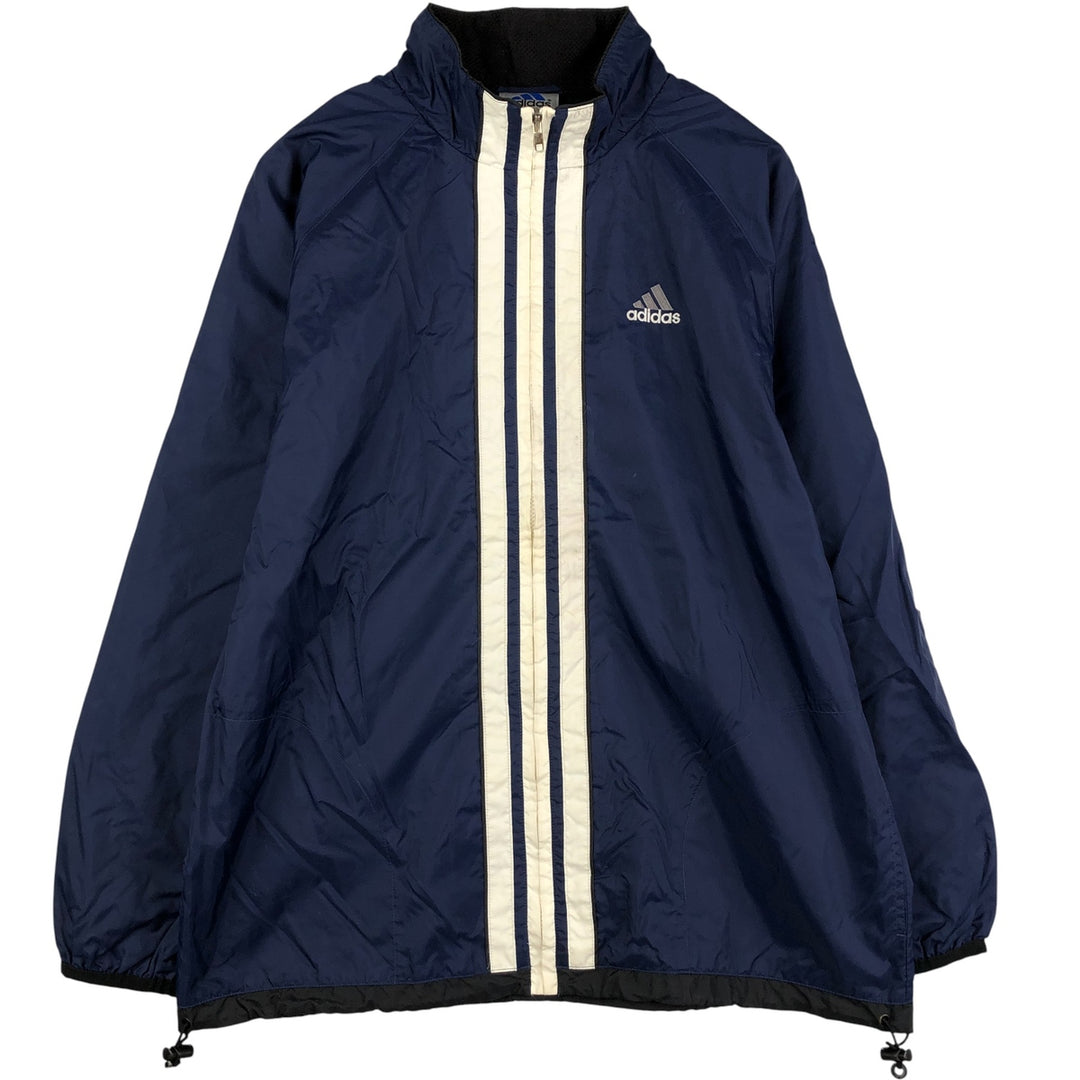Vintage 90'S Adidas 3-Striped Nylon Jacket, Men's Size L Nylon navy blue type Vintage Second Hand