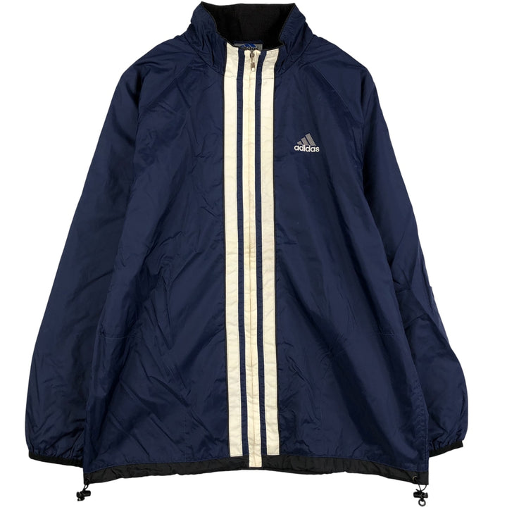 Vintage 90'S Adidas 3-Striped Nylon Jacket, Men's Size L Nylon navy blue type Vintage Second Hand