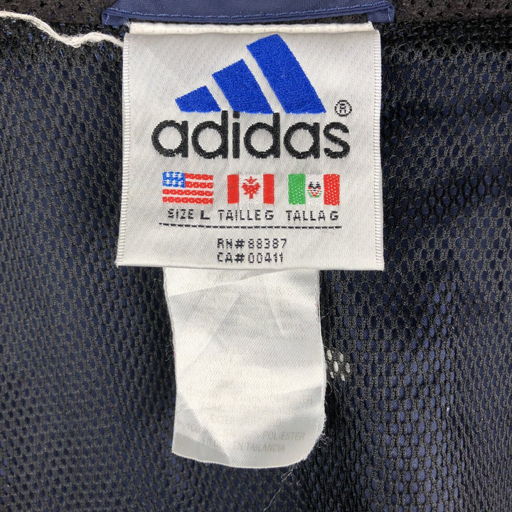Vintage 90'S Adidas 3-Striped Nylon Jacket, Men's Size L Nylon navy blue type Vintage Second Hand