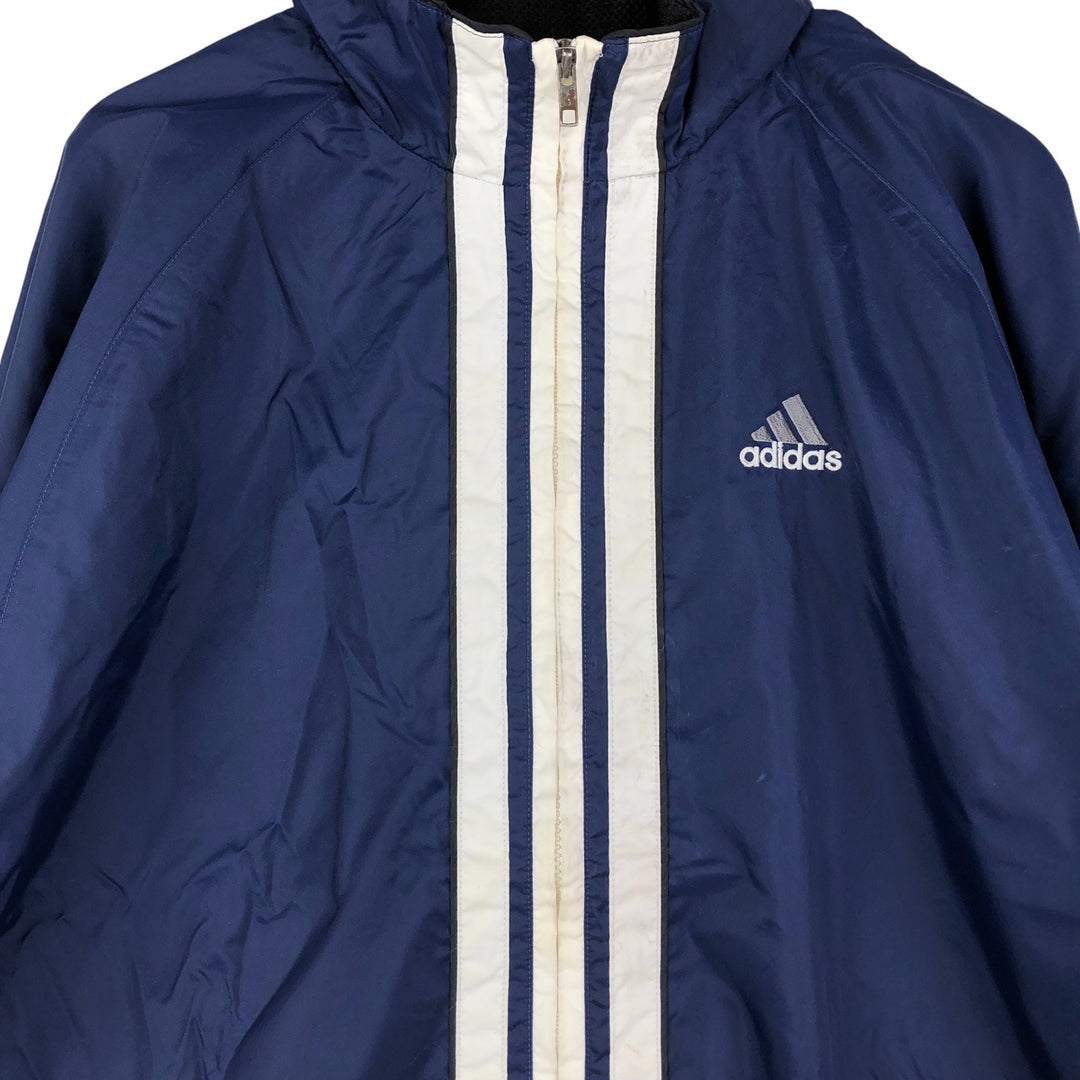 Vintage 90'S Adidas 3-Striped Nylon Jacket, Men's Size L Nylon navy blue type Vintage Second Hand