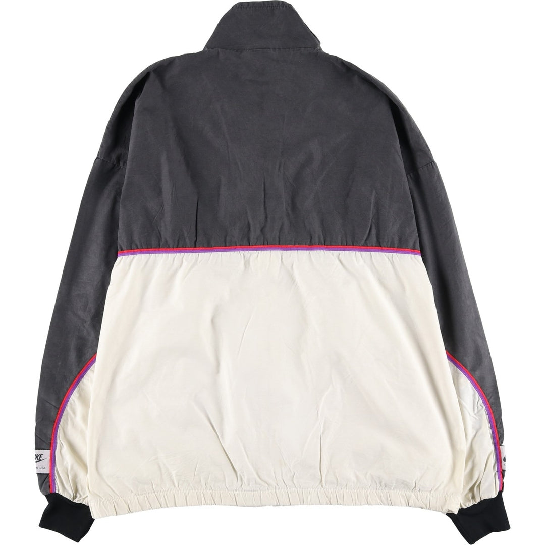 Vintage 1980'S Nike Navy Tag Windbreaker, Made in USA, Men's XXL cotton Charcoal Vintage Second Hand