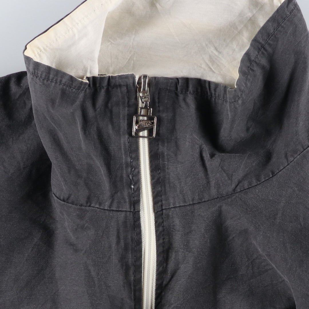 Vintage 1980'S Nike Navy Tag Windbreaker, Made in USA, Men's XXL cotton Charcoal Vintage Second Hand