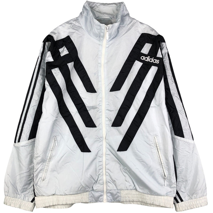 80'S Adidas nylon jacket, men's XL size, vintage Nylon Silver type Vintage Second Hand