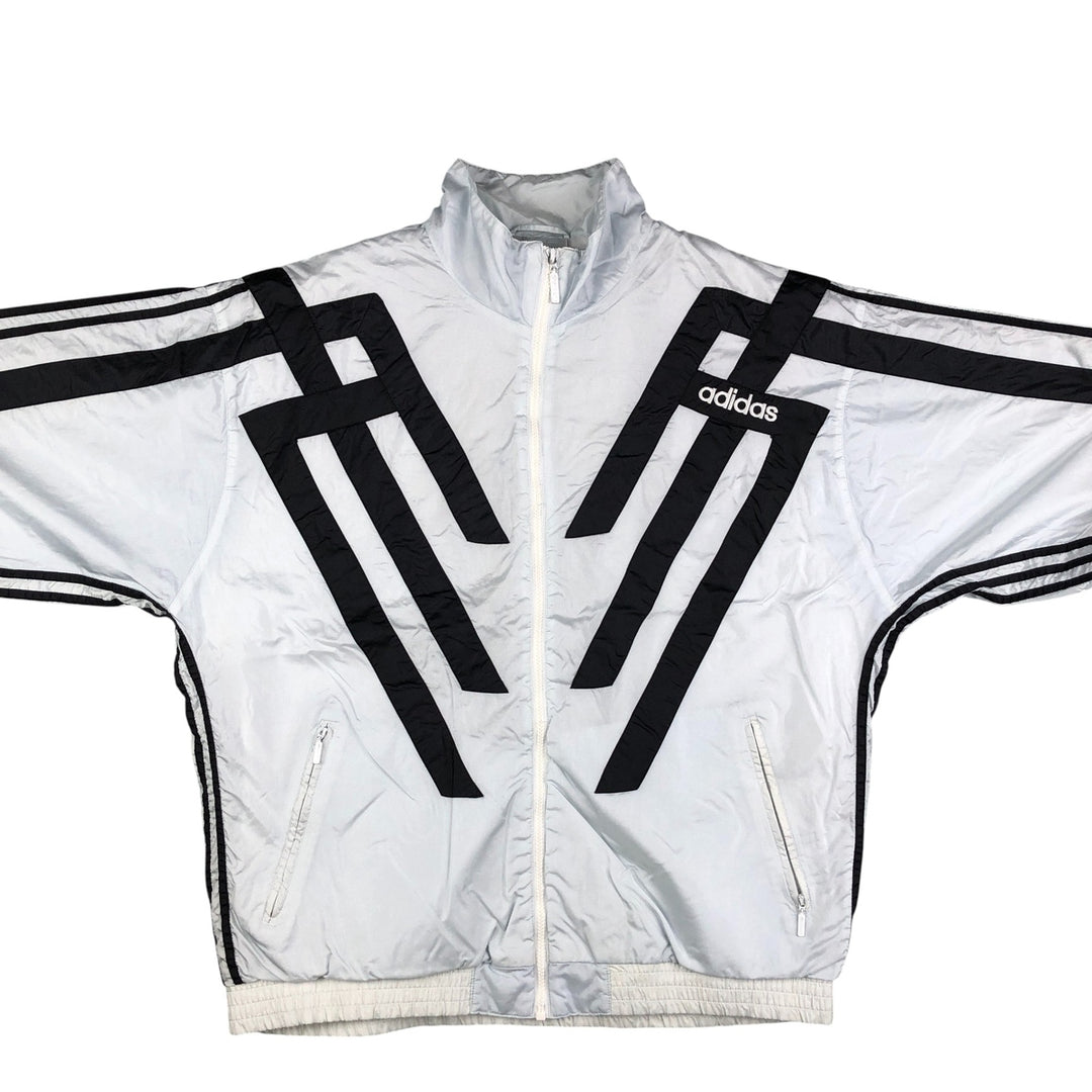 80'S Adidas nylon jacket, men's XL size, vintage Nylon Silver type Vintage Second Hand