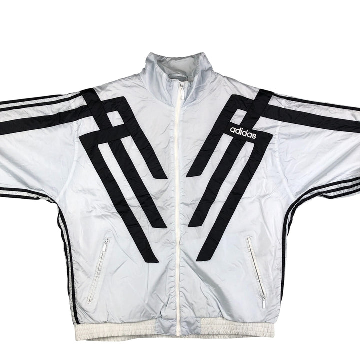 80'S Adidas nylon jacket, men's XL size, vintage Nylon Silver type Vintage Second Hand