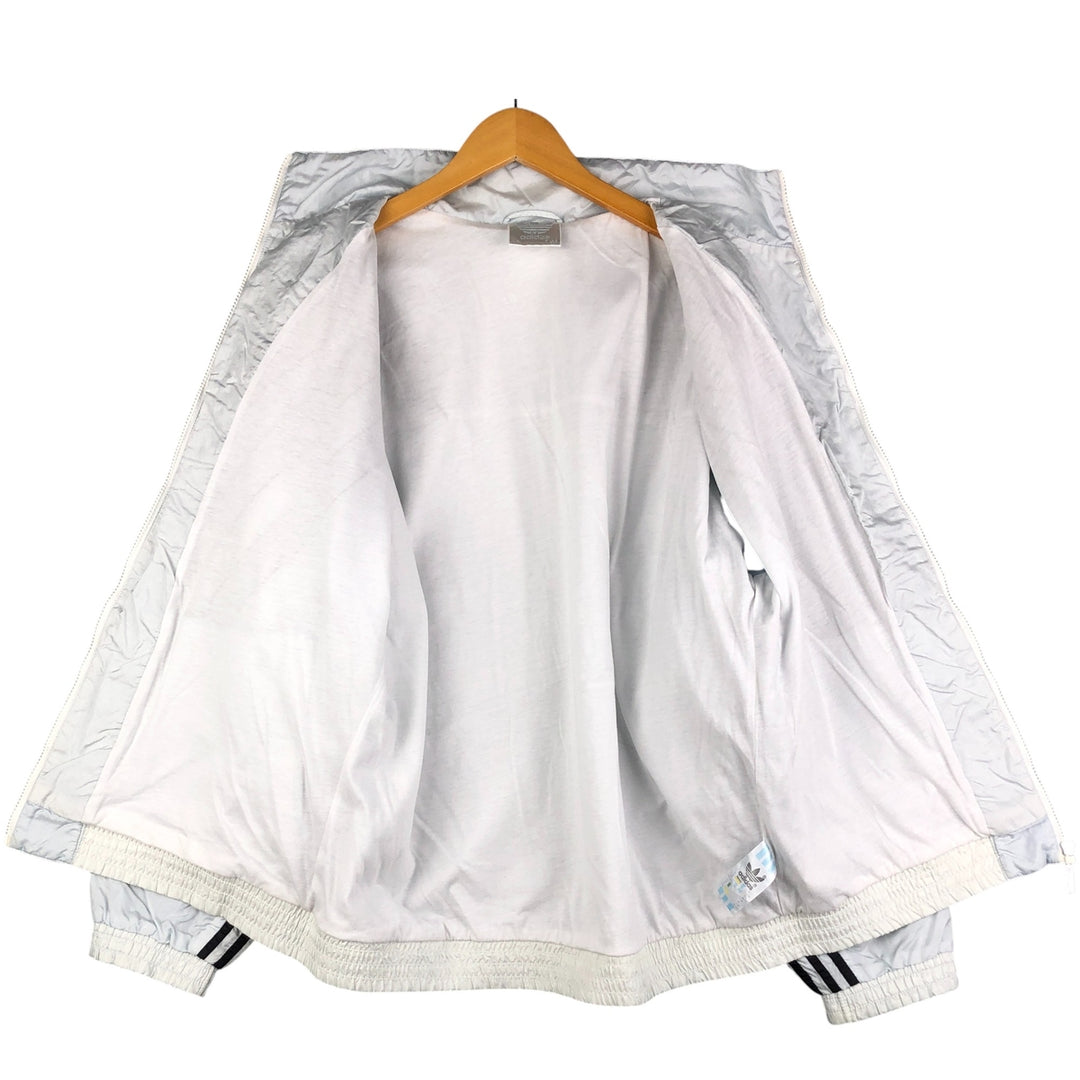 80'S Adidas nylon jacket, men's XL size, vintage Nylon Silver type Vintage Second Hand