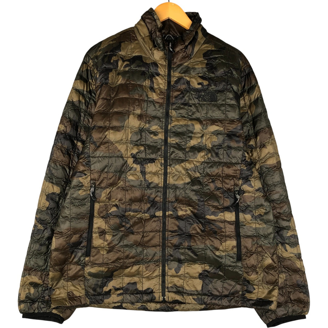 The North Face Camouflage Pattern Woodland Camo Padded Mountain Jacket, Shell Jacket, Puffer Jacket, Men's Size L Nylon Khaki type Vintage Second Hand