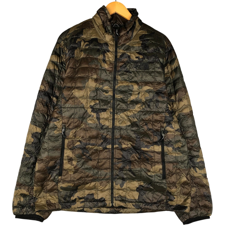 The North Face Camouflage Pattern Woodland Camo Padded Mountain Jacket, Shell Jacket, Puffer Jacket, Men's Size L Nylon Khaki type Vintage Second Hand