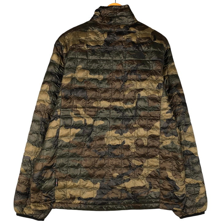 The North Face Camouflage Pattern Woodland Camo Padded Mountain Jacket, Shell Jacket, Puffer Jacket, Men's Size L Nylon Khaki type Vintage Second Hand