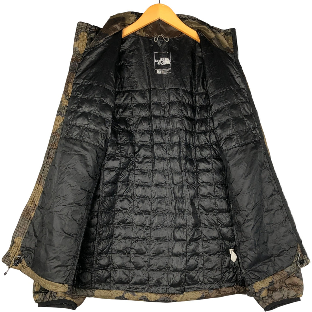 The North Face Camouflage Pattern Woodland Camo Padded Mountain Jacket, Shell Jacket, Puffer Jacket, Men's Size L Nylon Khaki type Vintage Second Hand