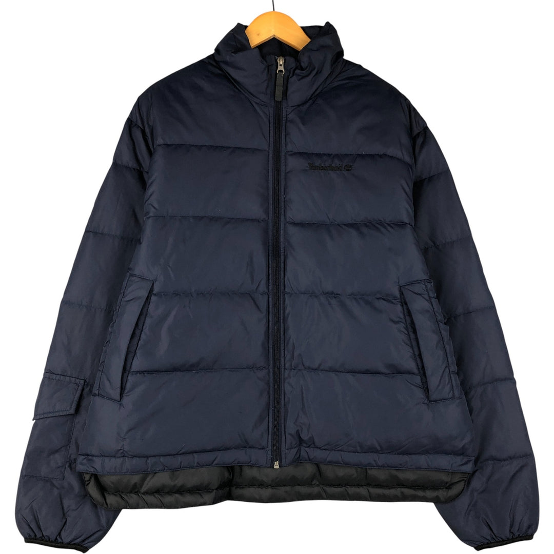 Vintage 90s-00'S Timberland down jacket, men's size L Nylon navy blue type Vintage Second Hand