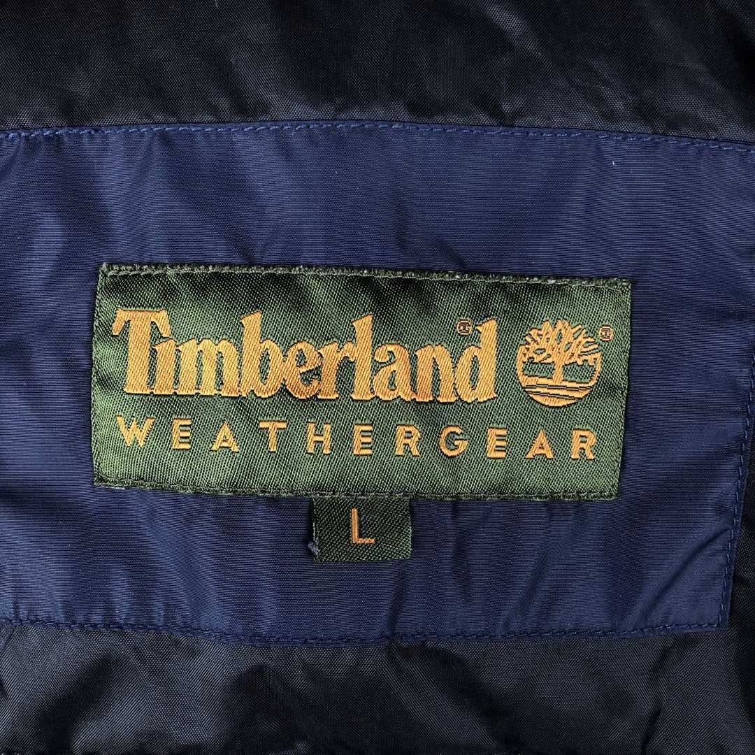 Vintage 90s-00'S Timberland down jacket, men's size L Nylon navy blue type Vintage Second Hand
