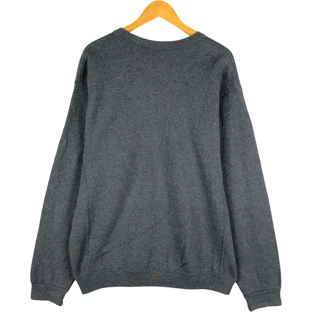 2000'S - Russell plain blank sweatshirt, men's size L cotton gray type Vintage Second Hand