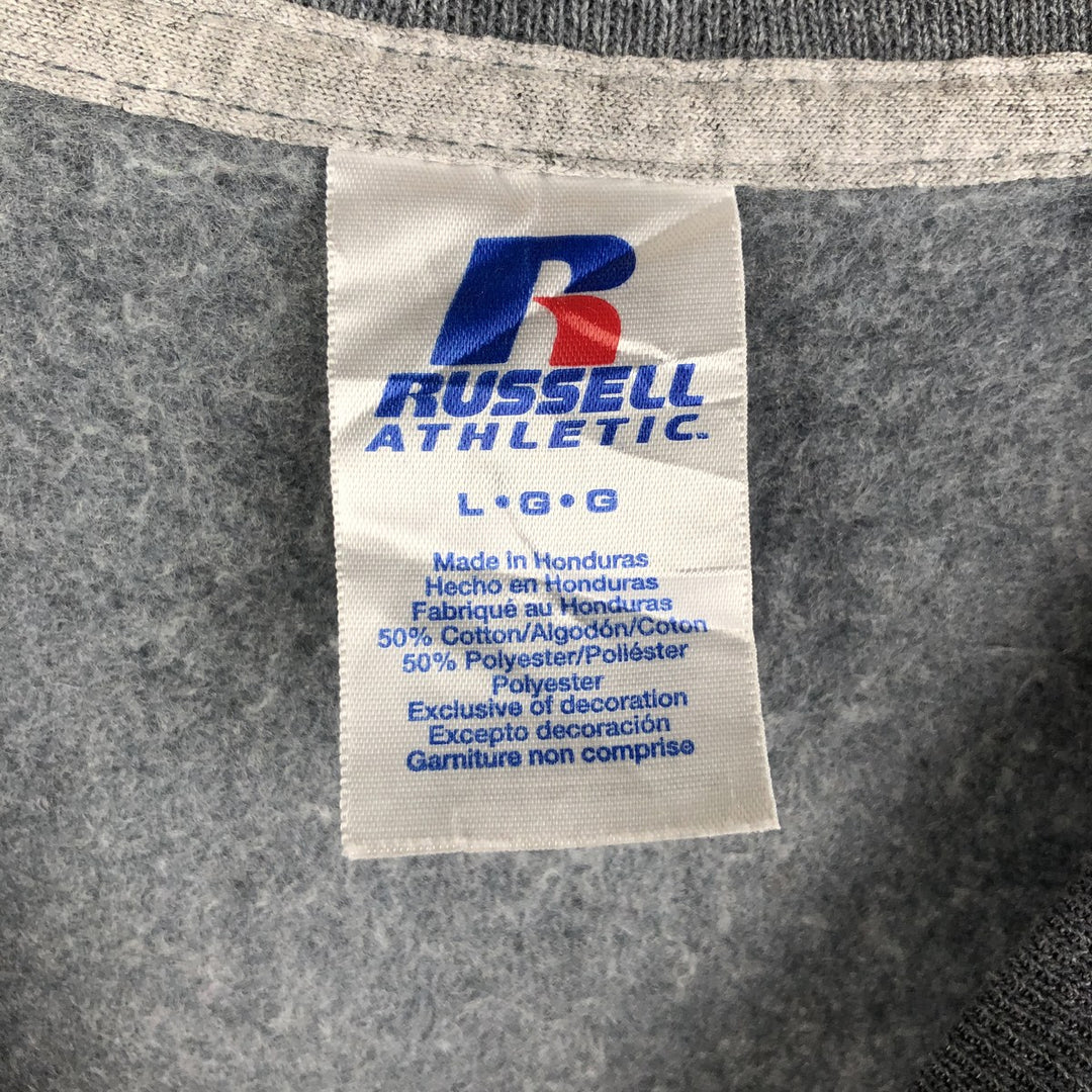 2000'S - Russell plain blank sweatshirt, men's size L cotton gray type Vintage Second Hand