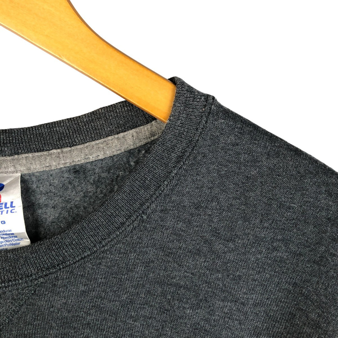 2000'S - Russell plain blank sweatshirt, men's size L cotton gray type Vintage Second Hand