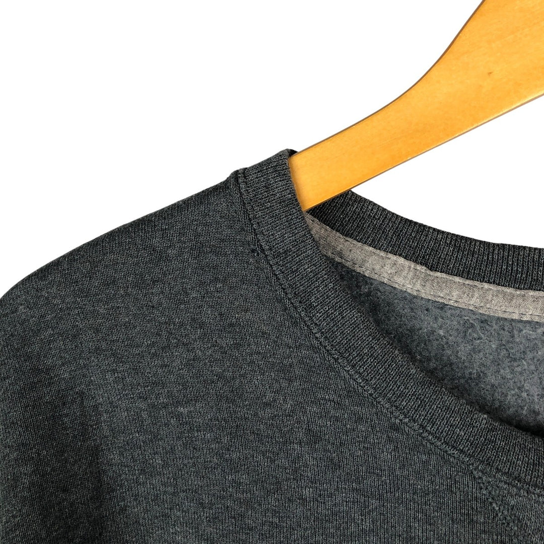 2000'S - Russell plain blank sweatshirt, men's size L cotton gray type Vintage Second Hand