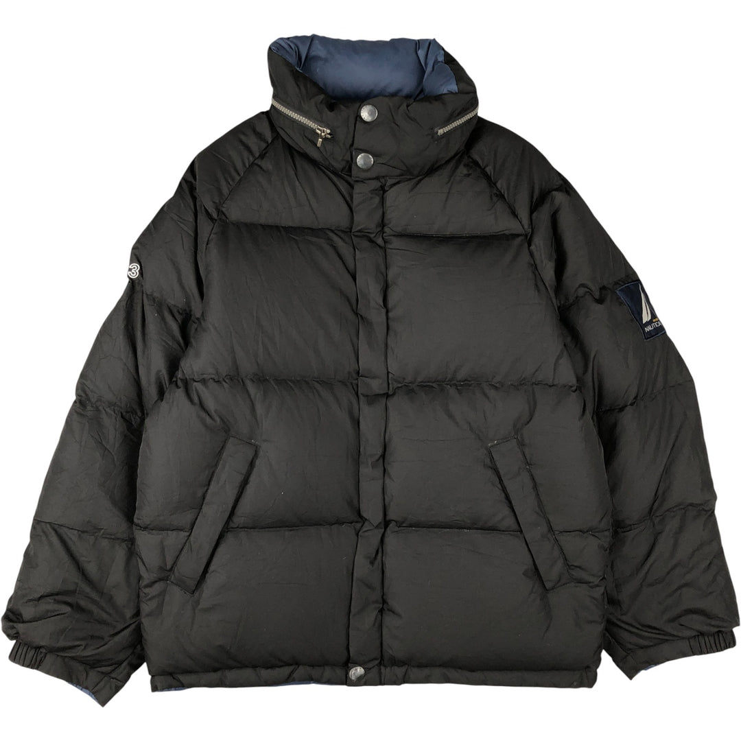 Nautica NS-83 Reversible Down Jacket, Men's Size Medium Nylon black type Vintage Second Hand