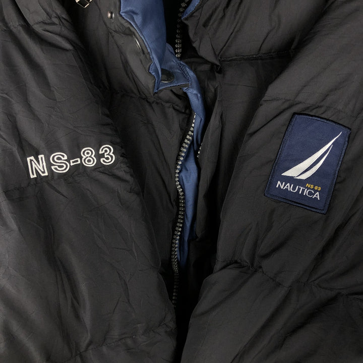 Nautica NS-83 Reversible Down Jacket, Men's Size Medium Nylon black type Vintage Second Hand