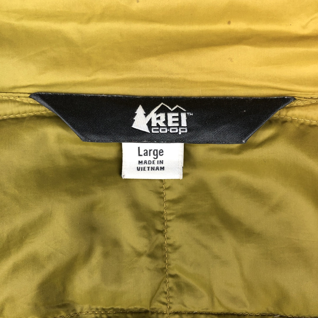 REI CO-OP 650 Fill Power Down Jacket, Men's Size L Nylon Khaki type Vintage Second Hand