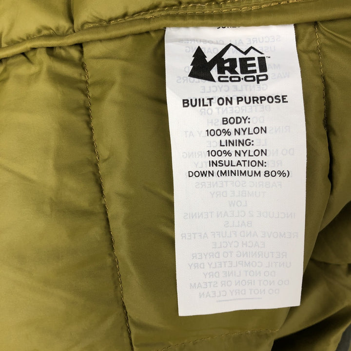 REI CO-OP 650 Fill Power Down Jacket, Men's Size L Nylon Khaki type Vintage Second Hand