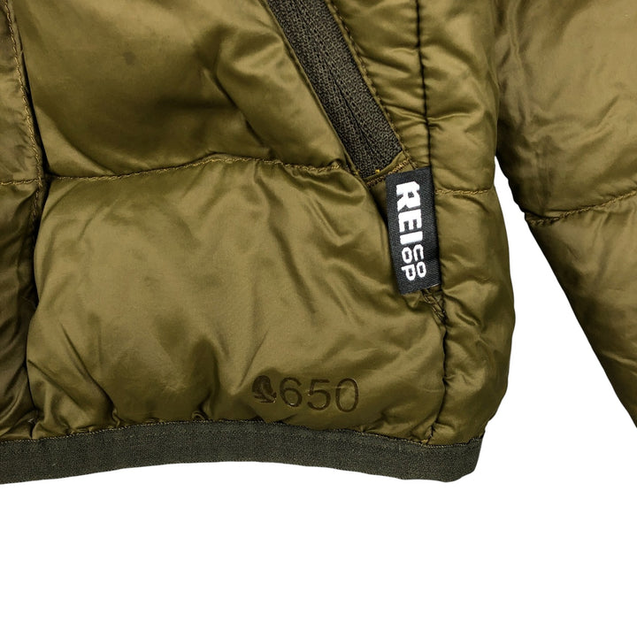 REI CO-OP 650 Fill Power Down Jacket, Men's Size L Nylon Khaki type Vintage Second Hand