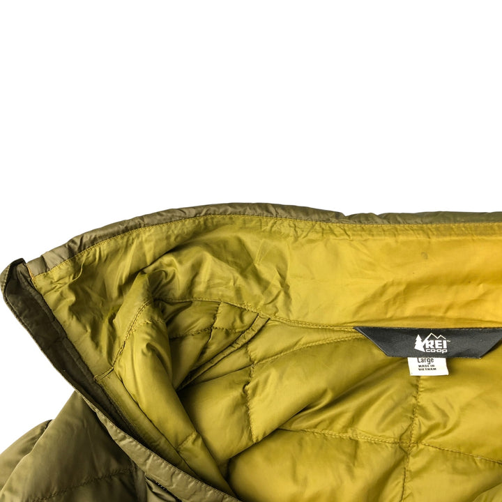 REI CO-OP 650 Fill Power Down Jacket, Men's Size L Nylon Khaki type Vintage Second Hand