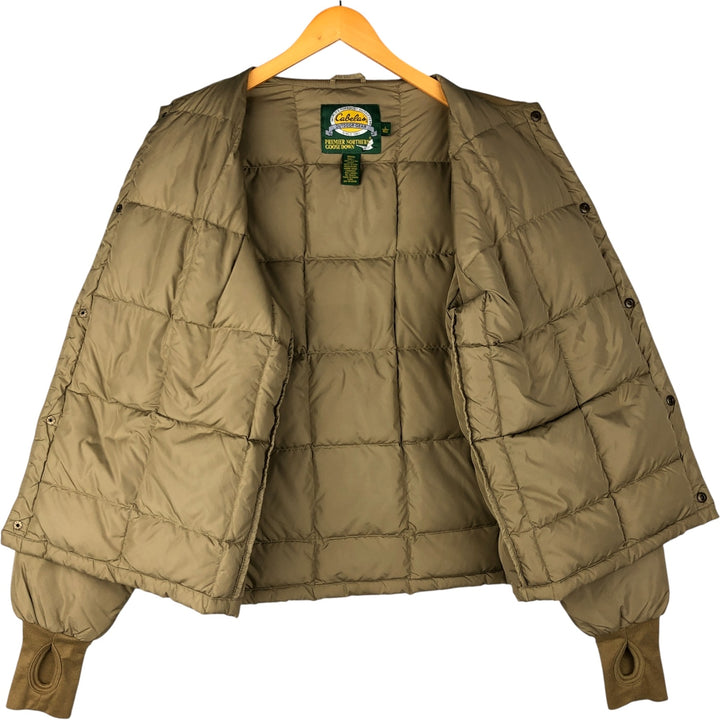90s-00'S Cabelas Vintage Goose Down Jacket, Men's Size L Nylon Khaki type beige Vintage Second Hand