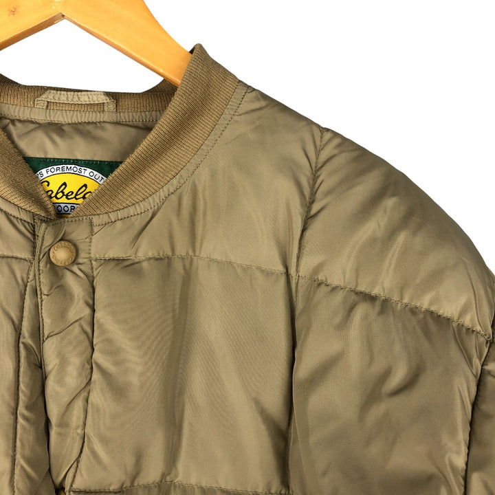 90s-00'S Cabelas Vintage Goose Down Jacket, Men's Size L Nylon Khaki type beige Vintage Second Hand
