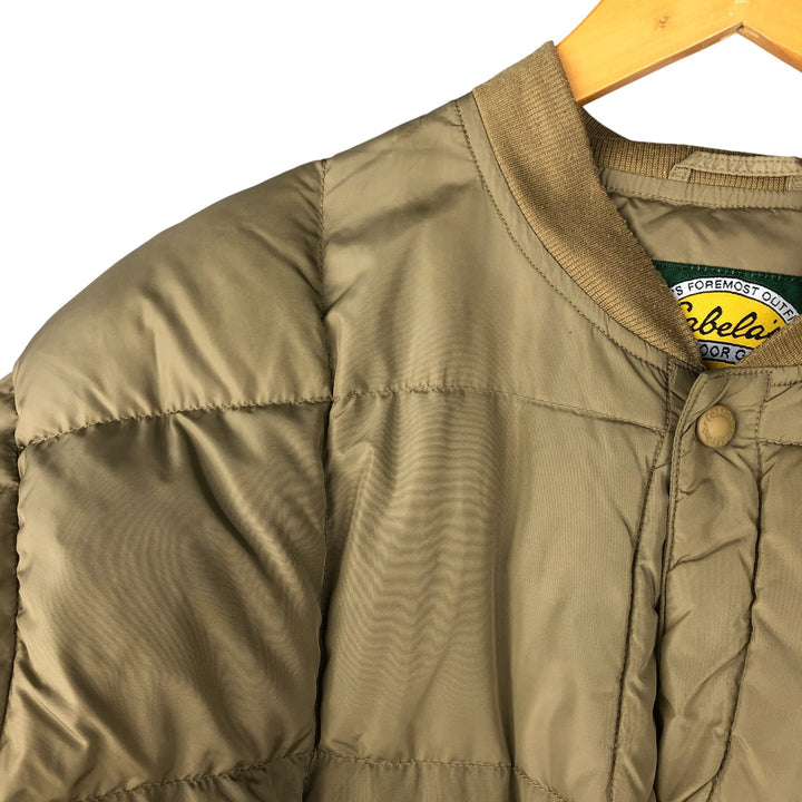 90s-00'S Cabelas Vintage Goose Down Jacket, Men's Size L Nylon Khaki type beige Vintage Second Hand