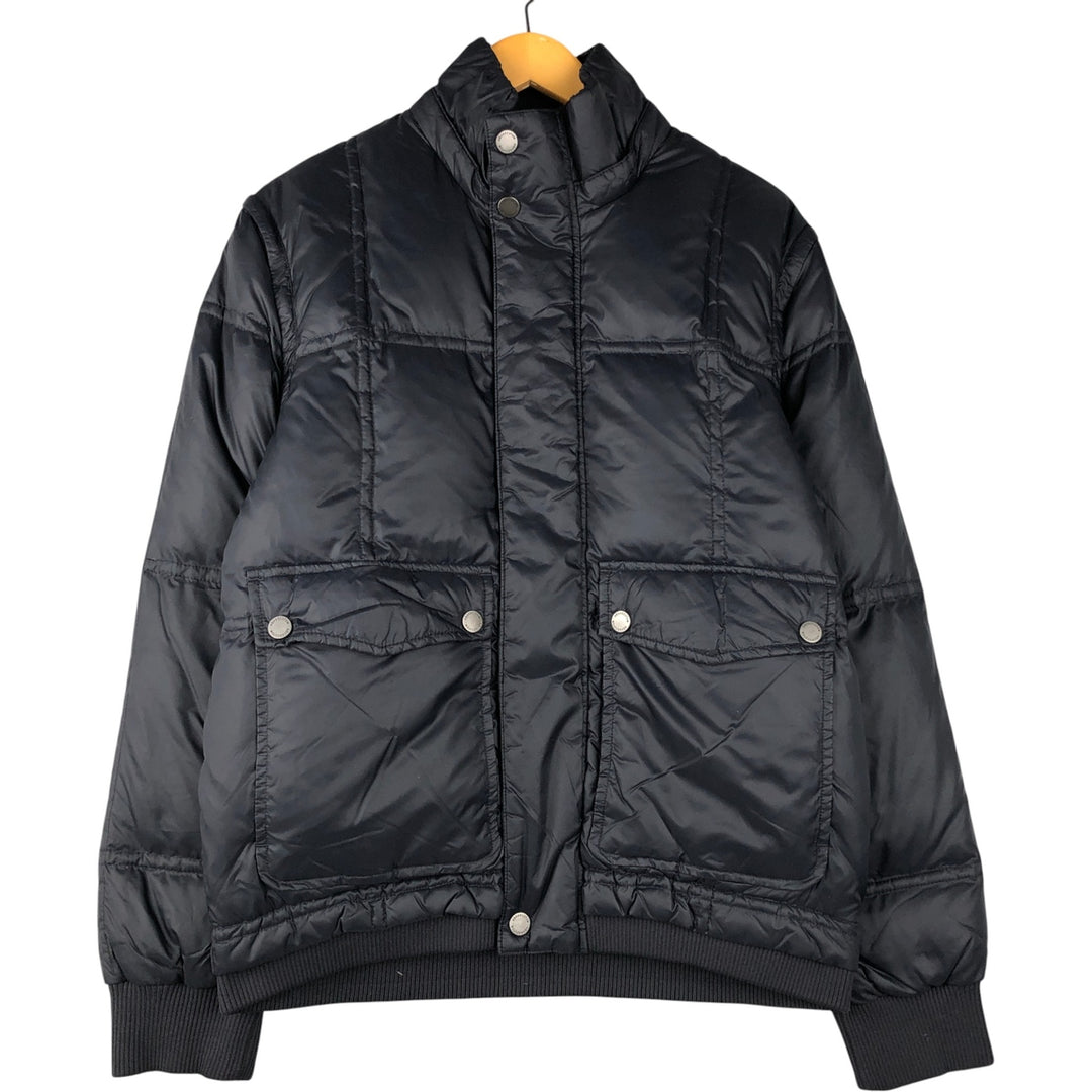 Aquascutum LONDON goose down jacket, men's size L Nylon black type Vintage Second Hand